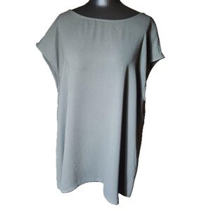 Halogen Womens Boat Neck Tunic Top Light Blue Gray Size 3X
